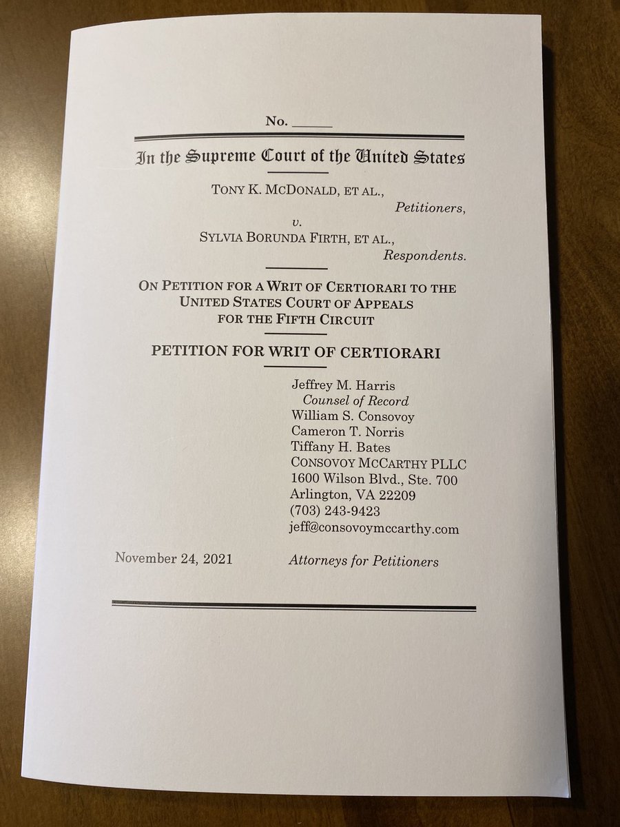 I’m blessed to be represented by the best appellate lawyers in the country.
Thank you, Consovoy McCarthy! ⁦<a href="/ConMcPLLC/">ConsovoyMcCarthy</a>⁩ ⁦<a href="/TweetTonyMac/">Tony McDonald</a>⁩ ⁦<a href="/josh_hammer/">Josh Hammer</a>⁩ ⁦<a href="/howappealing/">Howard Bashman</a>⁩ ⁦<a href="/statebaroftexas/">State Bar of Texas</a>⁩ ⁦<a href="/GoldwaterInst/">Goldwater Institute</a>⁩