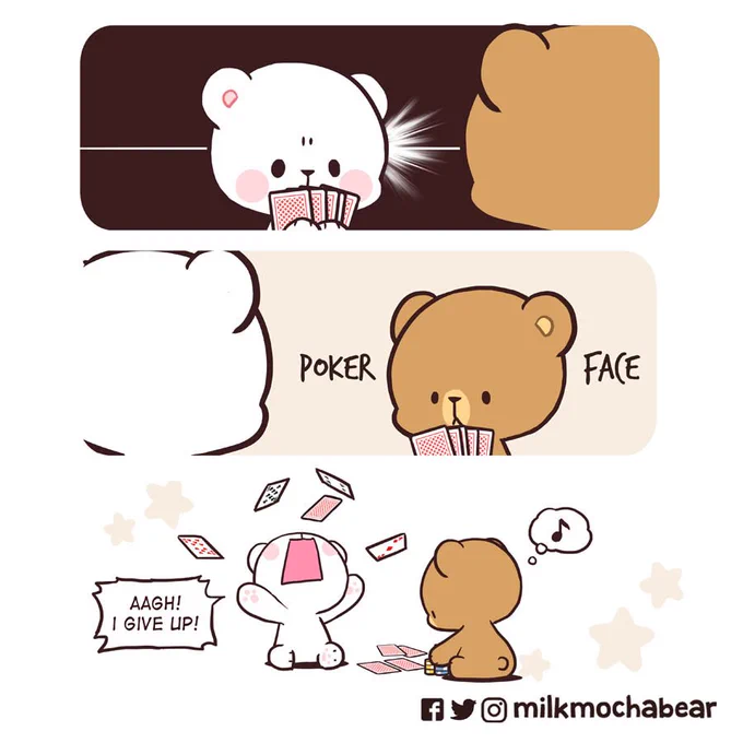 😐😐😐
---
Feel free to mention someone who can keep a poker face 😐👀

#milkmochabear
#milkandmocha 