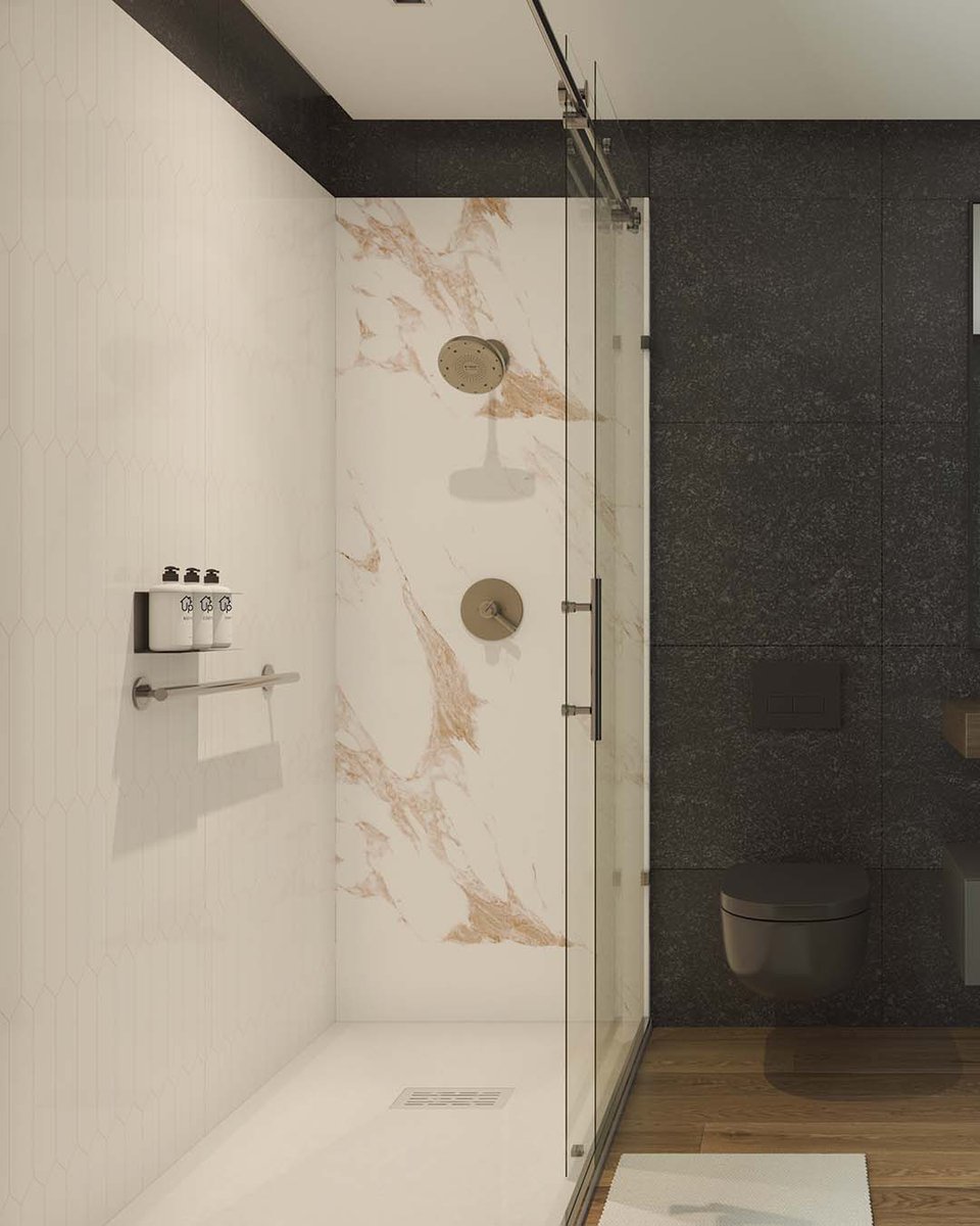 UpHomeNow's tweet photo. Wouldn't you enjoy your morning showers with a bathroom like this one? Stylish bathrooms don't just look good, they feel good. 

A well designed bathroom can make a big difference at home and in your daily routine. ✅

Click in the link in the bio to learn more. https://t.co/y9hcpRUWZN