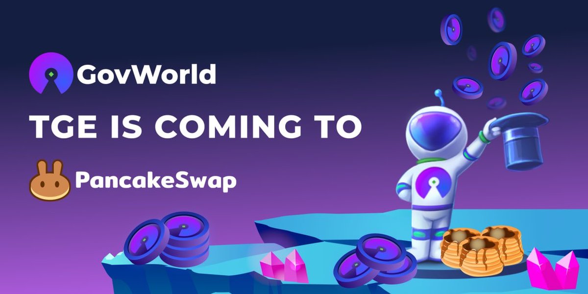 NetworksManager's tweet photo. The team at @GovWorld1 brings their @PancakeSwap TGE!✨
Join finance experts exploring #gaming #metaverse!🎮🔥
If I were you, would not miss their 220% FIXED APY "Genesis" Staking Pool launching after the TGE!💹
https://t.co/QZW4ts3SPv
#GovWorld #GovLend #CollateralFi #PartnerFi https://t.co/cUYQIQEWuJ