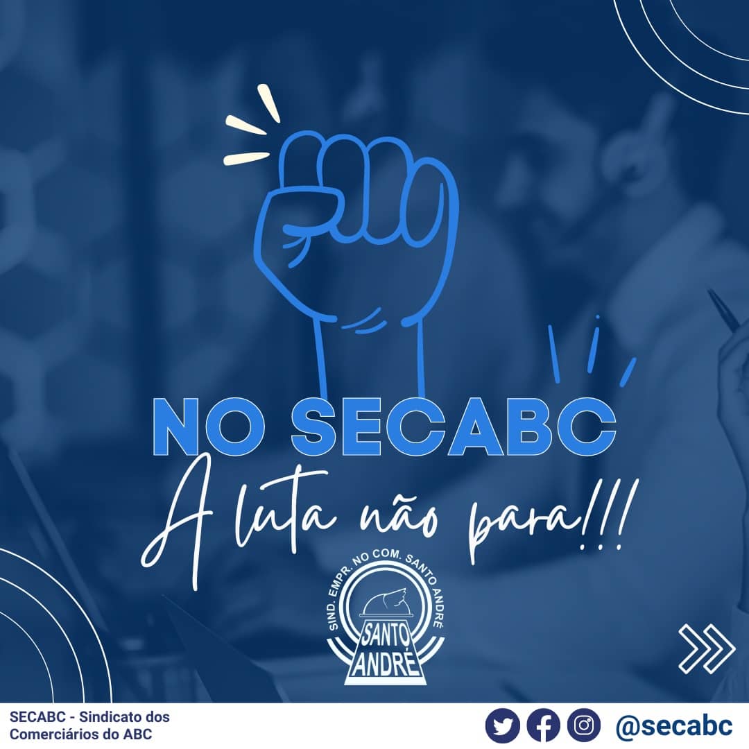 secabc's tweet image. NO SECABC A LUTA NÃO PARA!!!

O SECABC busca INCESSANTEMENTE através da negociação com os sindicatos patronais a manutenção dos direitos já alcançados, mais benefícios e um reajuste salarial digno e justo para todos.
#santoandré #abcpaulista #sãobernardodocampo #saocaetanodosul