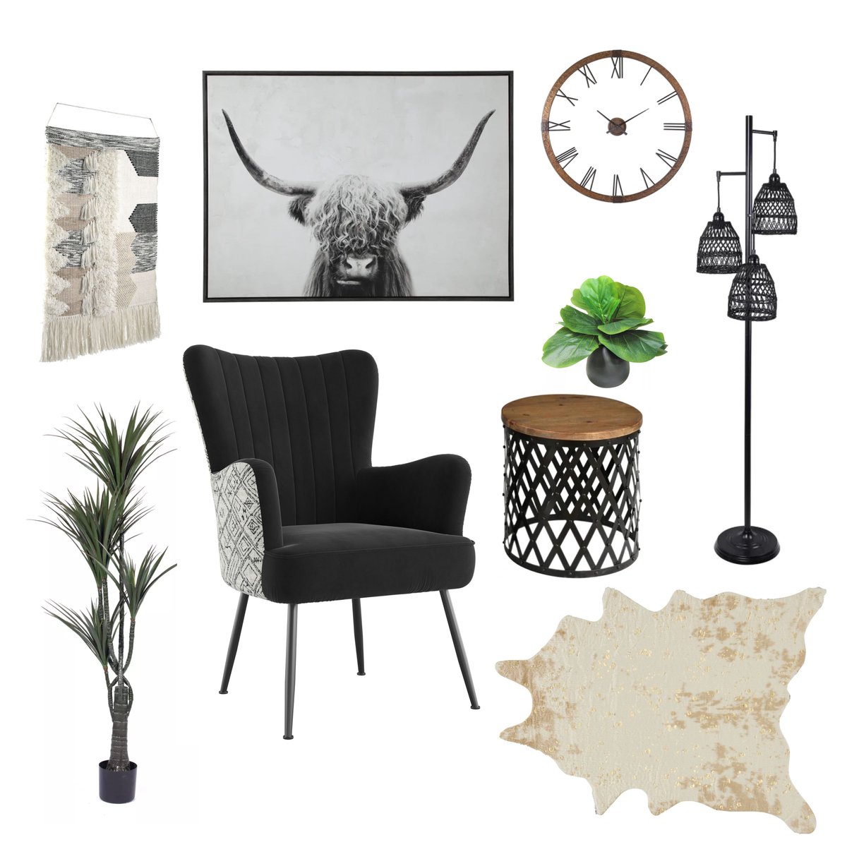 EmeraldHome1's tweet image. Every room has a feeling. 😊 Whether you favor bolder colors or something more neutral, the black and white Amera (U3926) #accentchair will elevate whatever feeling you may need for your space. Let us know which of these two #designboards is your fav!