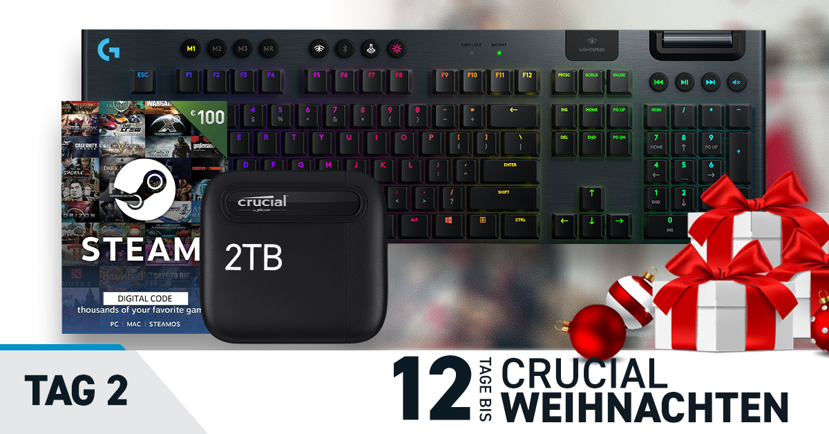 Wuhuuu, Tag 2! 🎄
Wusstest du, dass <a href="/LogitechGDE/">Logitech G DE 🇩🇪 🇦🇹 🇨🇭</a> eine drahtlose mechanische Tastatur hat? Das G915, etwas Steam-💰 und eine 2 TB X6 Portable SSD können dir gehören!
Und SO kannst du gewinnen: Crucial.gg/12daystwde