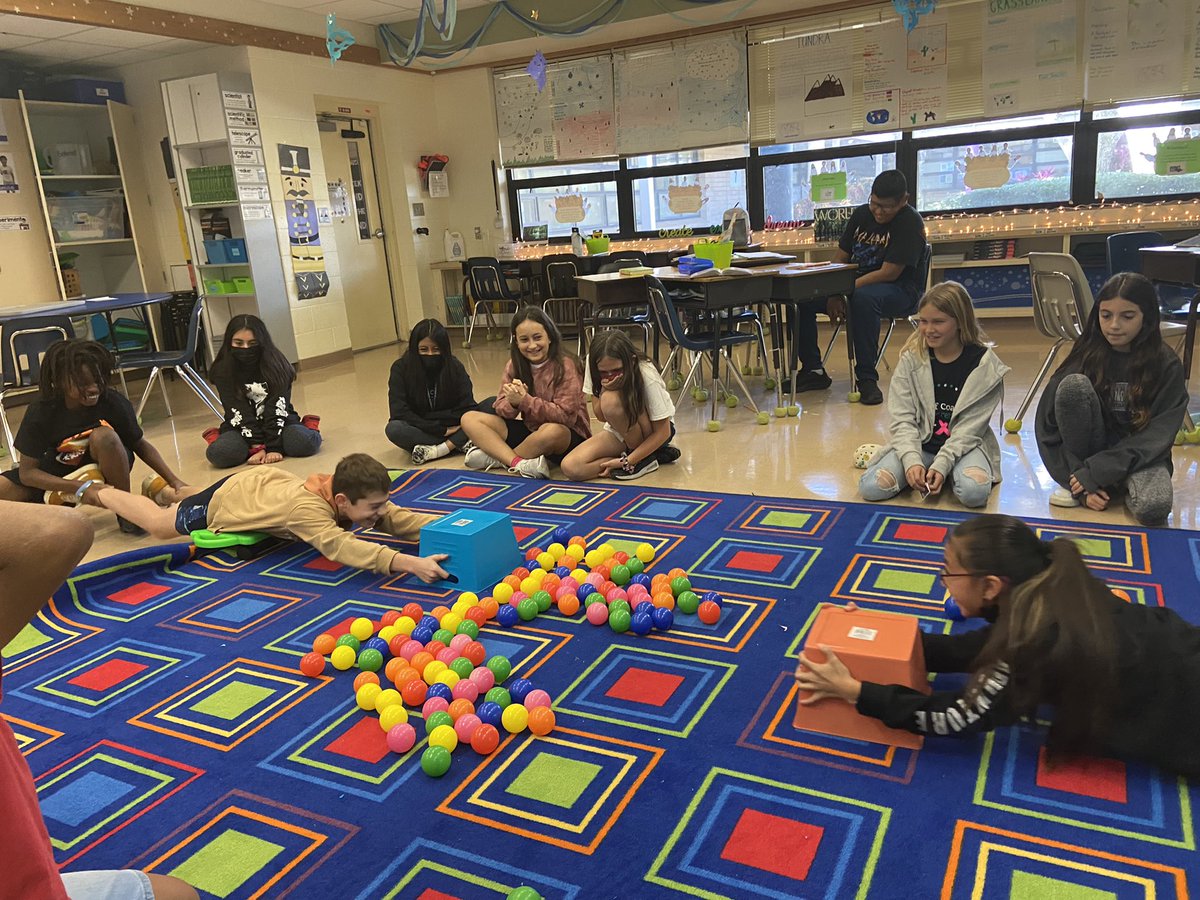 mrs_runyon's tweet photo. We ♥️ celebrating when we meet our WIGS! My @BCEBobcat met their goal on our end of unit science test so we played Hungry Hungry Hippos (I mean humans) 🦛 https://t.co/80XPL8KTYd