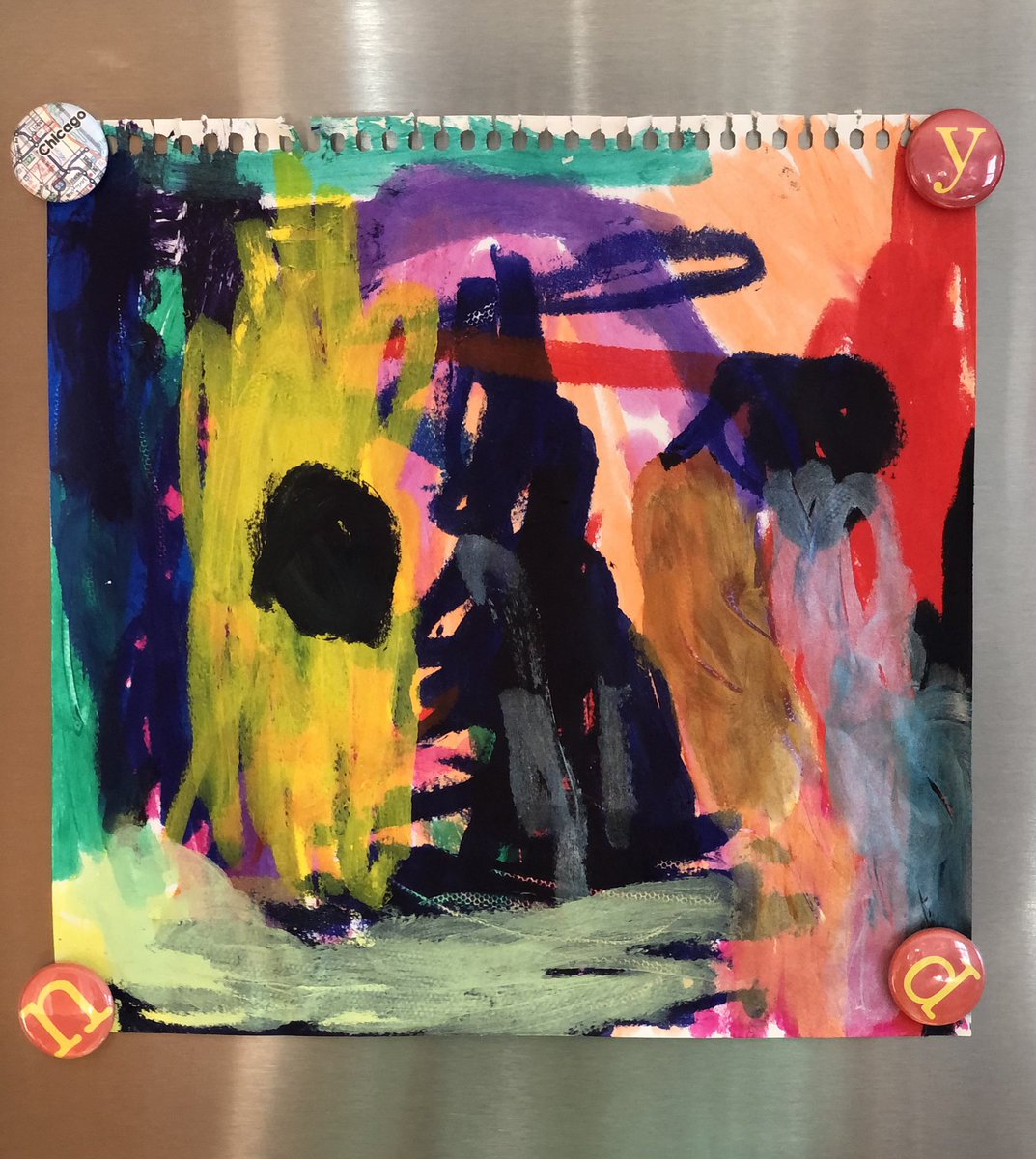 My 4.5 year old channeling his inner Cy Twombly. <a href="/jerrysaltz/">Jerry Saltz</a> this is good right? Should I call <a href="/ChristiesInc/">Christie's</a>?