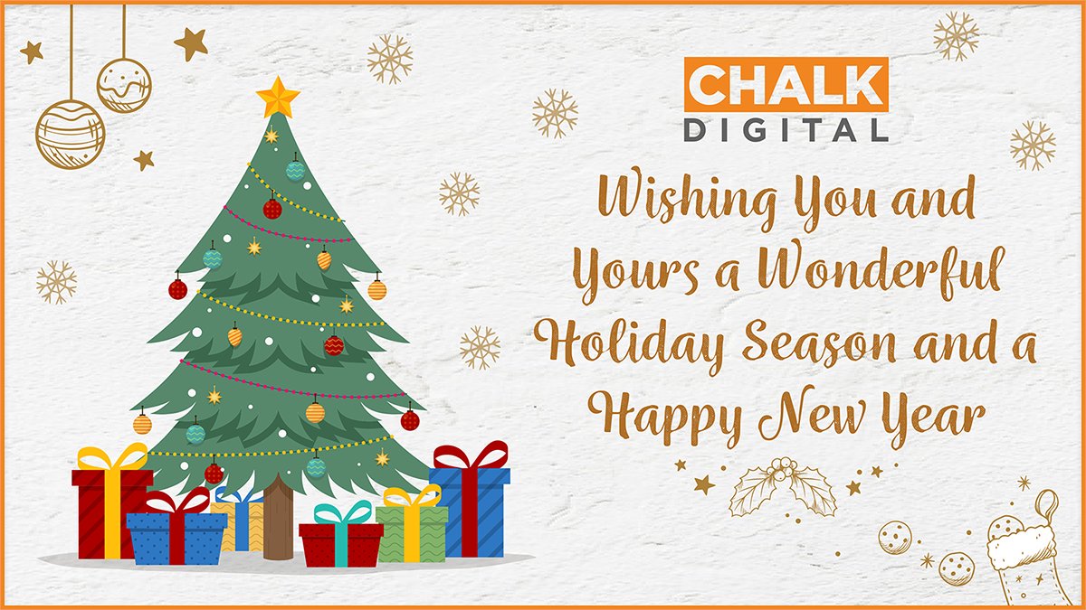 Happy Holidays and best wishes for the New Year!🙂🥳
.
.
#chalkdigital #HappyHolidays2021  #NewYear2022