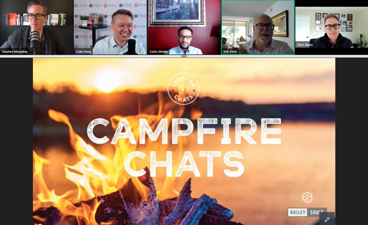 Just getting ready for the <a href="/HaileySault/">Hailey Sault</a> Campfire session - Healthcare Marketing Predictions. <a href="/chrisboyer/">Chris Boyer</a> <a href="/stephenmoegling/">Stephen Moegling</a>  Curtis Munlin, and Rob Klein #HITMC #hcmktg