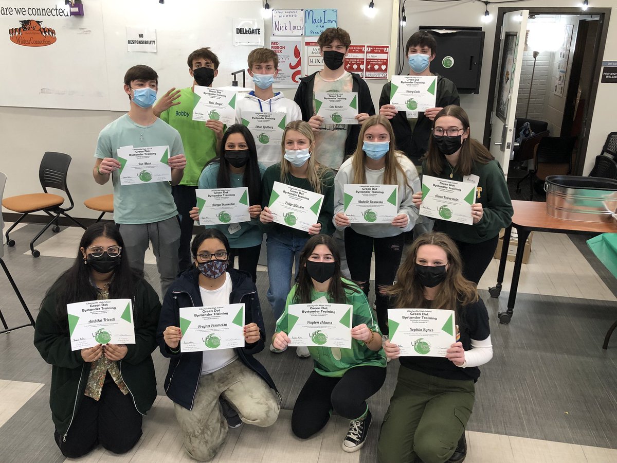 Our December bystander trainees!! Big points for competition and energy with this group! <a href="/LHSwildcatBball/">🏀LHS Basketball🏀</a> is getting impressively close to a full varsity roster of Green Dot certified guys