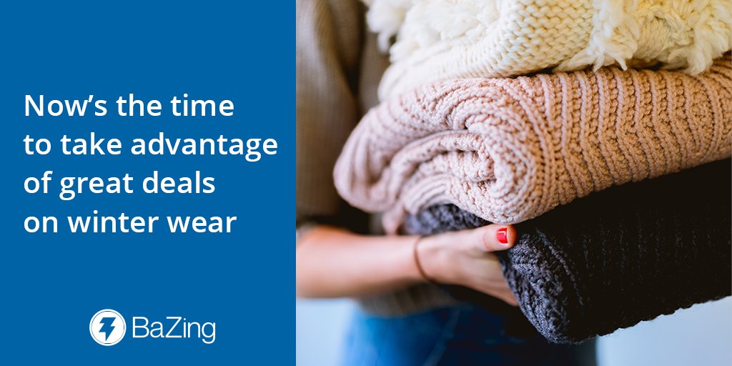 BaZingDeals's tweet photo. With only two weeks to shop for the perfect gift, it's time to stock up on hot deals on winter wear that’ll keep you cozy during the holiday season. Visit https://t.co/9fpDJEPrp0 or tap the app to save today!
#BaZingDeals #coats #gloves #boots #winterwear #jackets #StrategyCorps https://t.co/MIByAWaPAU