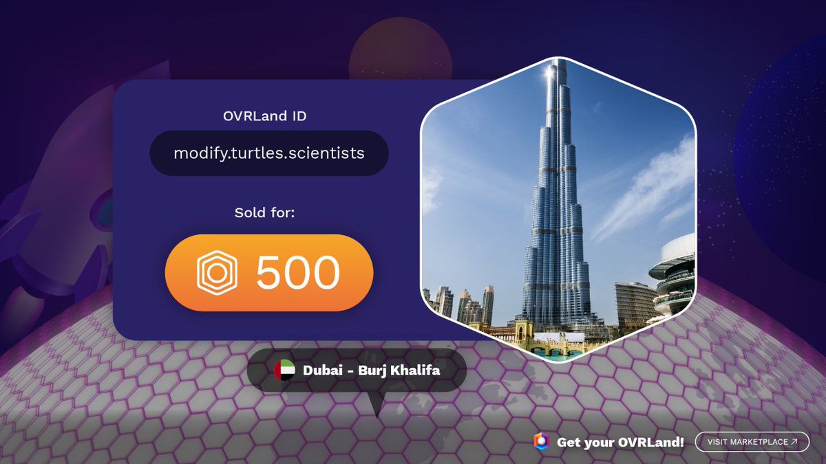 OVRtheReality's tweet photo. OVR Secondary Marketplace deals:

A user bought an OVRLand with 28 OVR tokens 10 months ago. Guess what? They just sold it for 500 OVR tokens!

Place your bid, and get your own amazing deal now: https://t.co/HiK9r4J33j

#ovrmetaverse #ovrthereality #Metaverse https://t.co/XOhgSEAZrr