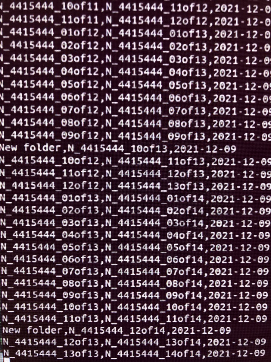 digitensions's tweet photo. Whoooa! Testing the #nttw5 demo dpx_splitting_script.py on 8 reels of 4K scans today found a bug in one of my functions! Every reel needs splits so each is under 1TB… 01of08 is already 01of14… and still growing! So grateful to automate this complexity #PythonRocks https://t.co/fK1aB6lWYL