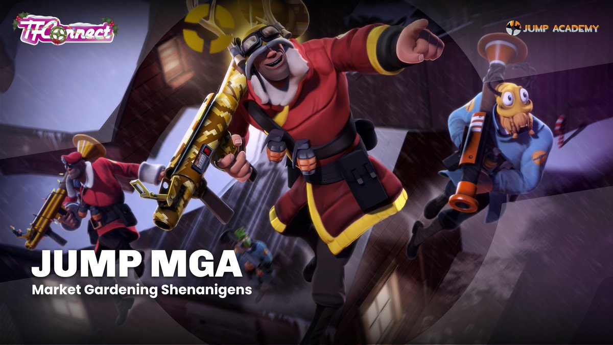 Get ready to jump into the holidays with TFConnect!
We will be partnering up with <a href="/tf2jumpacademy/">TF2 Jump Academy</a> for some soldier shenanigans! Stay tuned for TFConnect Dec 11th-12th!