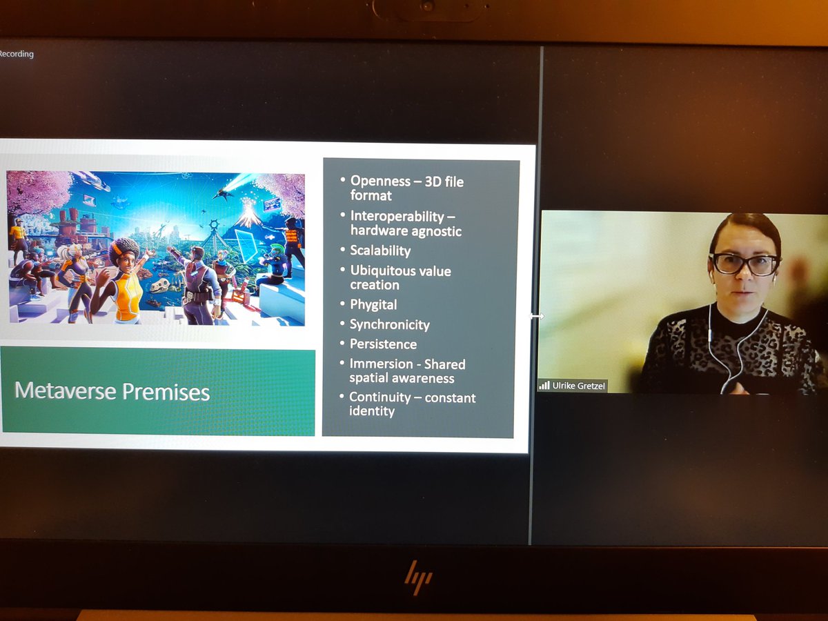 SBSSunkim's tweet photo. #ATHE2021 @AssocTourismHE Tourism into the Metaverse! An exciting keynote 'The tourism metaverse: New frontiers for teaching and research' from  @UlrikeGretzel https://t.co/DE66rsqPAs