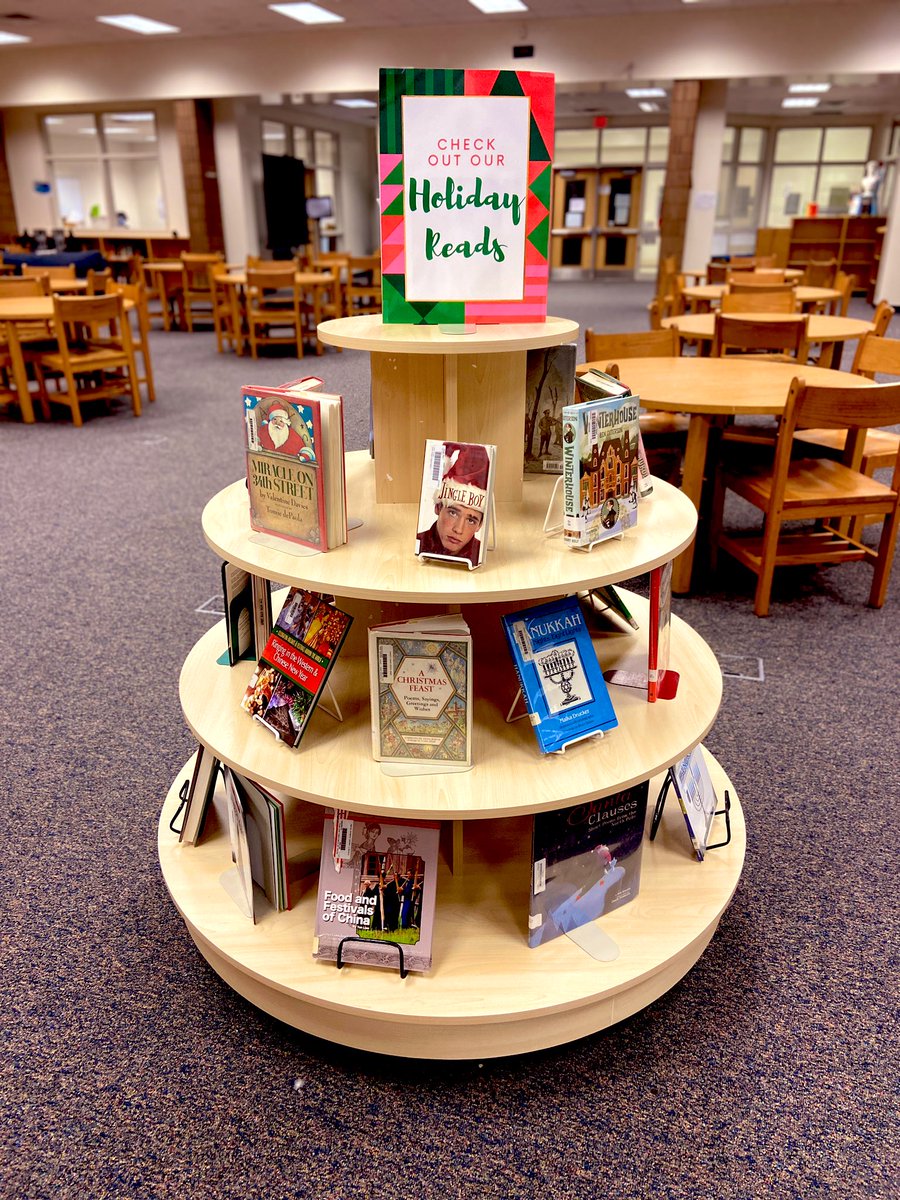KarnsMS_Library's tweet photo. If you’re looking for holiday book, we’ve got several here that are easily accessible. #KCSLMS12DaysOfReading https://t.co/sccvAoWa8h