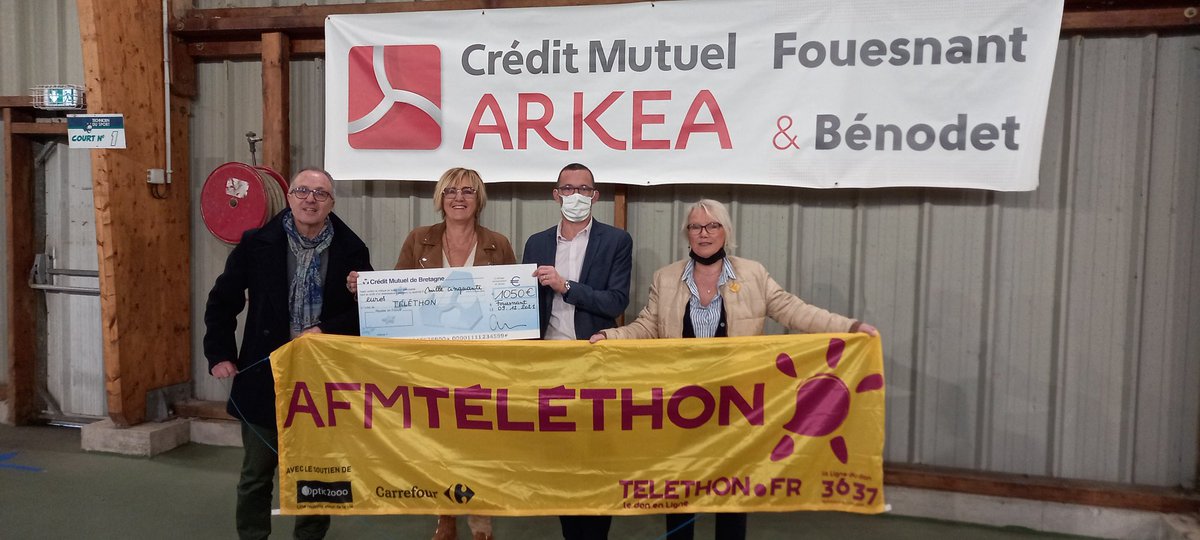 Une belle implication des solidarités de l’agence de Fouesnant avec le partenariat du tennis club pour participer au telethon 2021 #solidarites #CMA