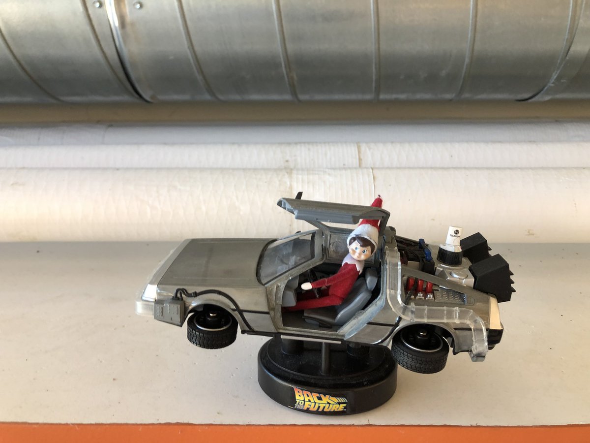 BCSDMrsGersch's tweet photo. Our classroom elf drove his time machine to school today! #80sMoviesWereTheBest #WheresDoc https://t.co/1rLm6NPT5w