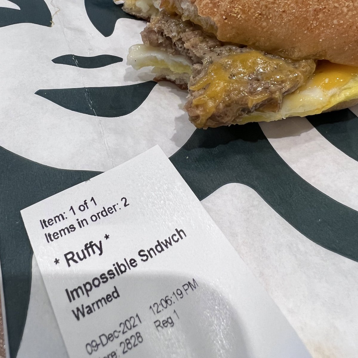 mikealmquist's tweet photo. Ruffy’s Revenge. #FakeStarbucksNames https://t.co/noDUGb350Q