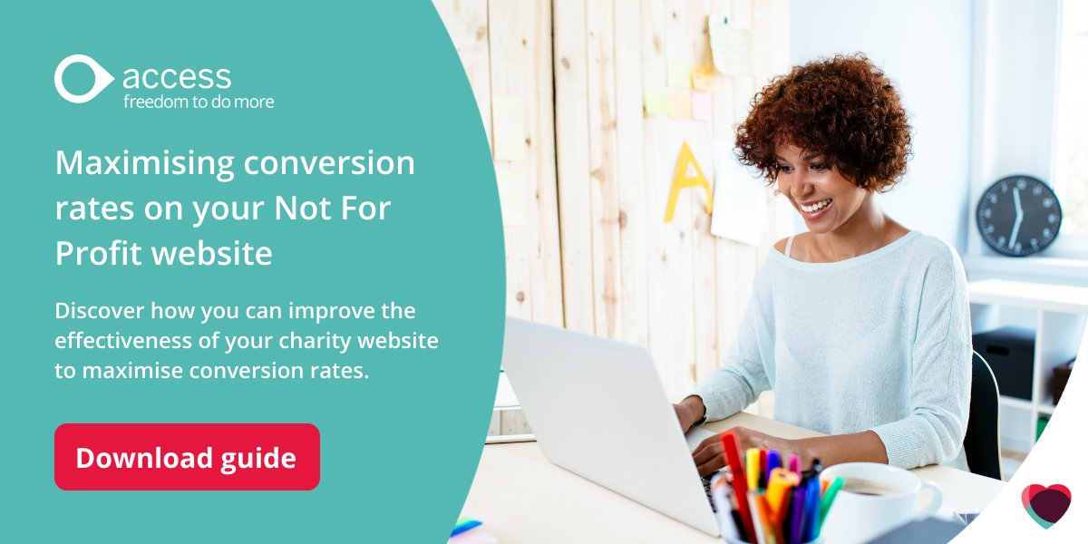 AccessNFP's tweet photo. Download our new guide to find out how you can improve the effectiveness of your Not For Profit website to maximise conversion rates.

https://t.co/ukb6wyLD2j

#charitywebsite #charitydigital #digital #donors #fundraising https://t.co/XQFVVuXqxY