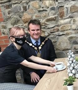 steppingni's tweet photo. Sneak peek of our newly refurbished #CourtyardCafe ahead of our reopening next Tuesday for @smartin123 @lisburnccc. We loved having you visit us today😊 #Buysocial #socialenterprise #cafewithpurpose https://t.co/3zN67uvszs