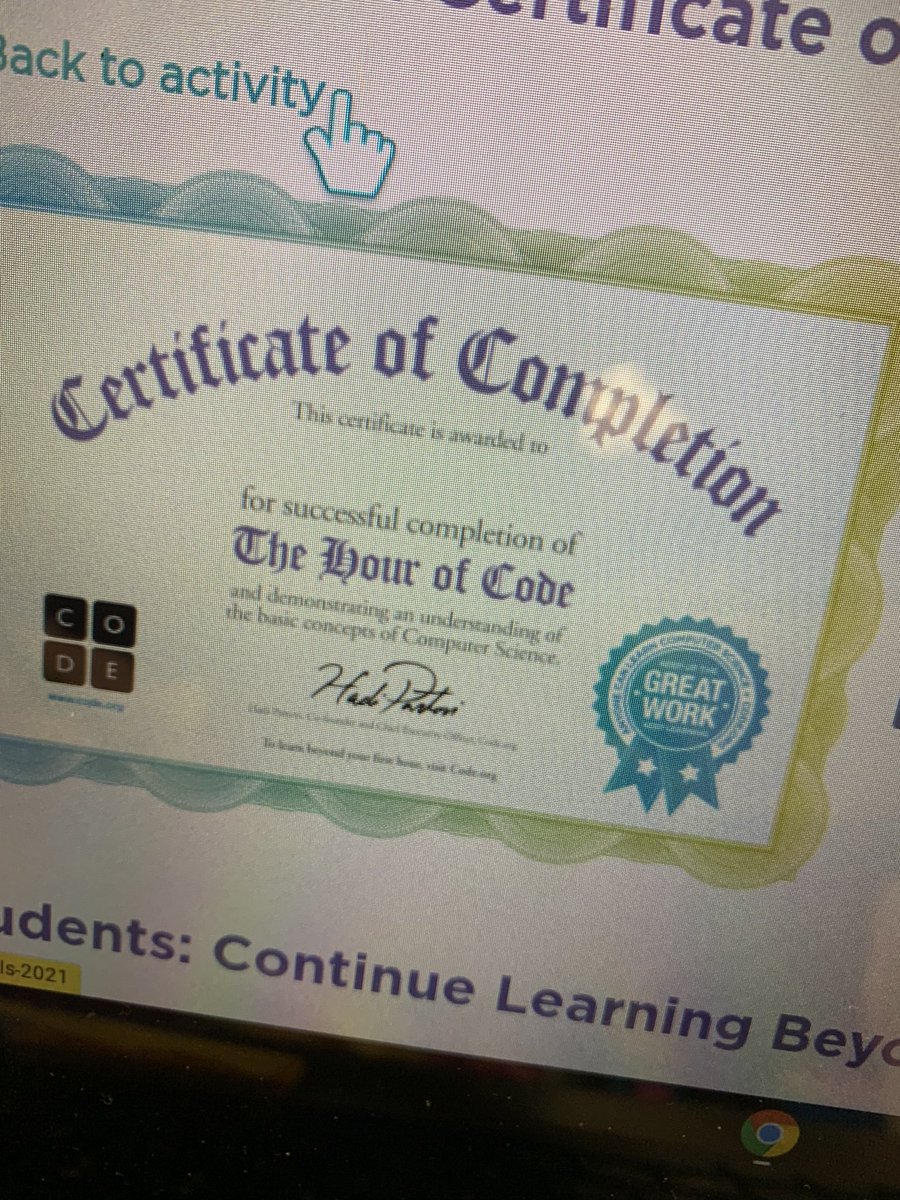 jillcrowley2's tweet photo. How do you challenge students to take risks, problem solve and be creative all while hearing “This is the best day of my life” and “Can we please do this next week”? Teach them to CODE! #HourOfCode @codeorg @Cs4Md @CSforAllTchrs @SparksES_BCPS @CTE_BaltCoPS https://t.co/jBgxk0MU6H