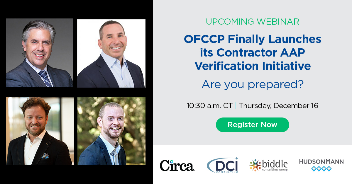 HudsonMann's tweet photo. Are you prepared for the the new Affirmative Action Contractor Portal? If not, register today for @Circa_Works' webinar next week! https://t.co/oJOi61Of9o https://t.co/xXGZSUX6J4