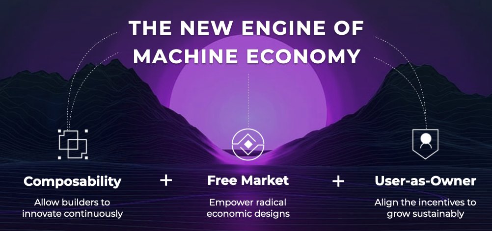 Raullen's tweet photo. #MachineFi is to help #IoT related companies to turn into web3 protocols by
- composability: build together
- free market: experiment radical mechanisms
- user-as-owner: community-own the protocol https://t.co/FWhVKQcWPY