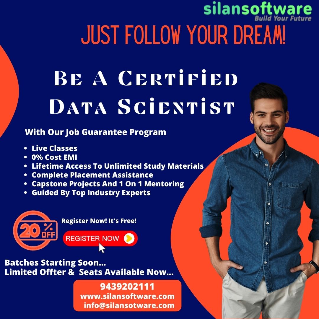 SilanSoftware's tweet image. Learn from home this pandemic & grab a certified course that guarantees you a job. Book A free Demo course & register yourself in this program with most affordable price in the market.#datascience
#datasciencebootcamp
#datascienceprogram
#pythonprogramming
#pythondatascience