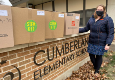 62schools's tweet photo. Three cheers for @ChristyB525 who spent time this morning bringing joy to children as she delivered STEM kits to 5th grade students. P.S. It's not too late if you want one for your child, just contact your school principal. #62learns #62workingtogether https://t.co/gLYw8pMOrS