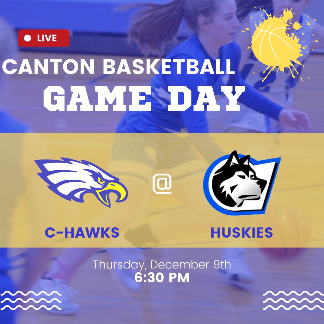 CantonGbb's tweet photo. It’s here! First game of the season!

📆 12-9-21

🆚 @ActivitiesEpj Elk-Point Jefferson

⏰ 6:30pm

📍Elk-Point Jefferson, SD
🔵🟡

Stay Ready
Stay Confident 
Stay Humble
Stay Hungry 

Go C-Hawks 🦅🦅🦅 https://t.co/vHeD8FeGpQ