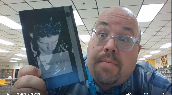 Never mind the crazy eyes. On the December 9 edition of Buccaneer TV, I talked about two of my favorites -  The  Outsiders by @se4realhinton and Nothing Gold Can Stay by Robert Frost. Watch here: stemmersrunms.bcps.org/buccaneer_t_v #bcpslms