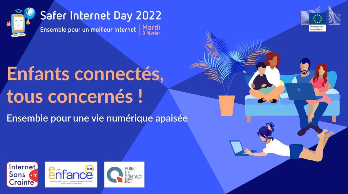 BetterInternetF's tweet photo. 🔵SAVE THE DATE ! Le #saferinternetDay est le 8 février 2022 ! C’est la journée mondiale pour un Internet sans crainte 

🔵 Parents, enseignants, animateurs découvrez le programme et préparez l’événement sur 👇
https://t.co/qnrGhGSTpe

#ParentalitéNumerique #coéducation #sid2022 https://t.co/KxTzJQElsU