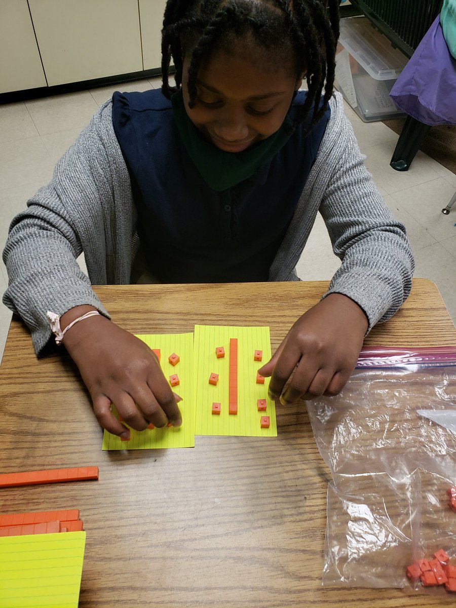 Nothing like using manipulatives to solve division problems! <a href="/DicksonTigers/">E.R. Dickson Tigers</a>