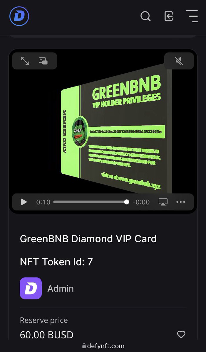 greenbnbbsc's tweet photo. In the next few days, the Diamond VIP NFT price will become $80. Grab yourself now before price increase.👌😉 Just go to https//:https://t.co/C6MoA7n6yd and thank yourself later.😎
#NFTgame
#NFT
#FreeLottery
#AirdropsAndRewards
#DailyIncome
#PassiveIncome https://t.co/p6z8oFVnlQ