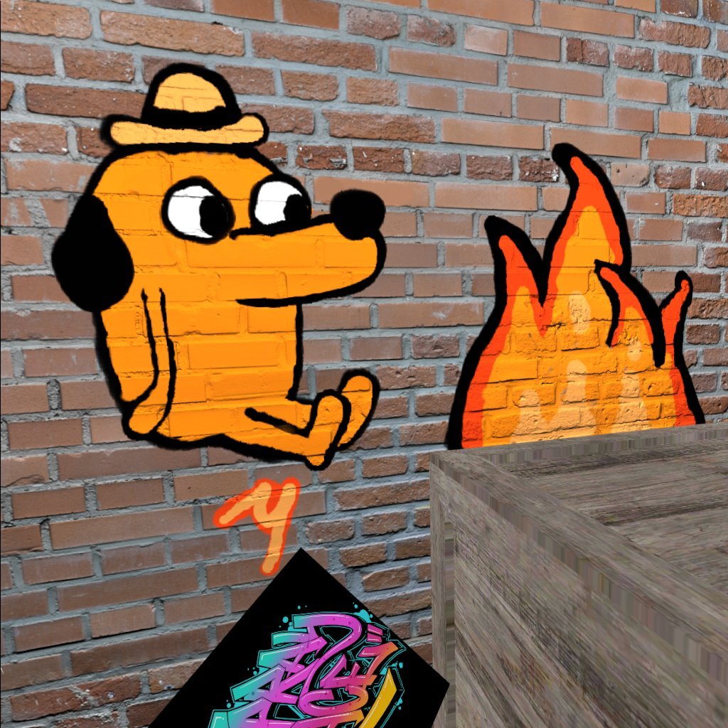 SpraySpaceNFT's tweet photo. You, when there isn't an update to Spray Space in 3 days

"This is fine" by @yinch

#NFT #graffiti #WebXR https://t.co/u2TADkujU3