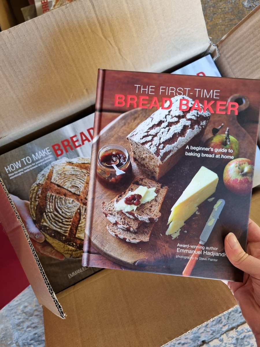 artisanschool's tweet photo. Some new books have arrived including @Emsbread ‘s the
First Time Bread Baker. Exciting! #breadbook https://t.co/SHDwQ55UCz