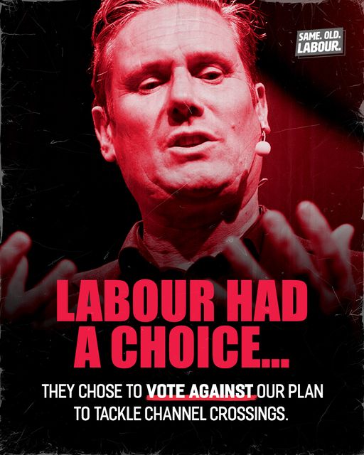 Ben_Bradley_32's tweet photo. Earlier this week, Labour voted against our plan to tackle Channel crossings. Disappointed but not surprised.. https://t.co/hwKgv8Sr19