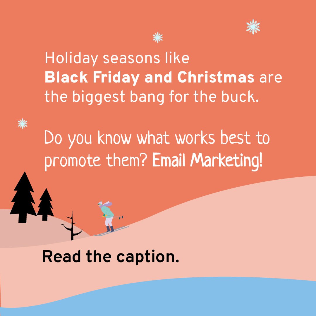 ConvertCart's tweet photo. Holiday seasons are the biggest bang for the buck.

Many stores focus their email marketing efforts to promote their seasonal sales.

The key to succeeding is being transperant, providing clear details, and reflecting urgency.

To know more, check out the link in comments. https://t.co/bUyMtRhdgd