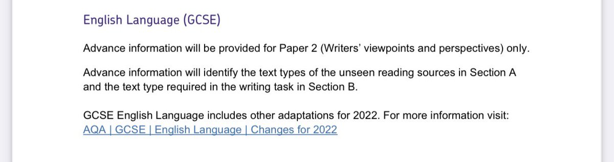 shadylady222's tweet photo. What we will get in advance from AQA for English Language @Team_English1 https://t.co/iQL7isNNgs