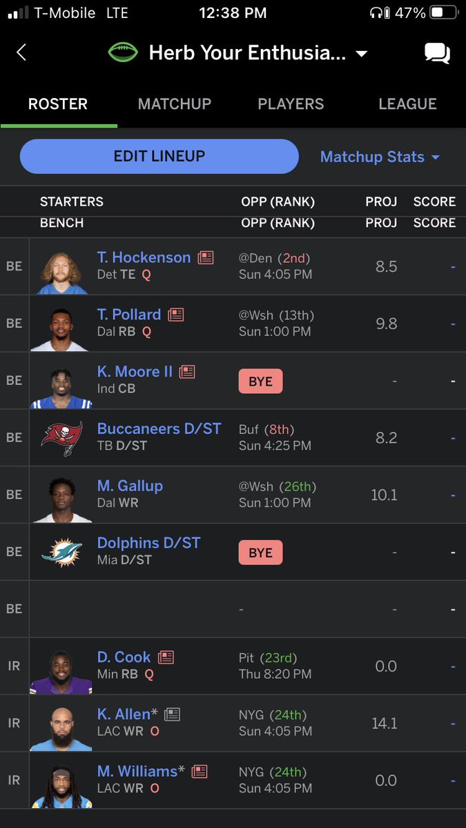 gatroe49's tweet photo. @FantasyAdvice99 2nd @ 8-5 and playing for first place. Started 2-4 and went on a run past few wks https://t.co/r0MUncnwsc