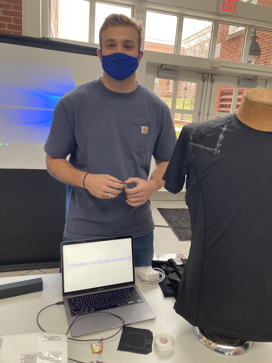 CoachBojo's tweet photo. Seniors Coby Kirkland and Brett Schwab presenting their Engineering Capstones! Engineering , Liberal Arts, Championship rings! #FAST https://t.co/wgjV8W5EsA