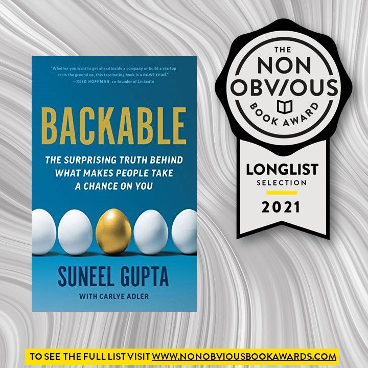 rohitbhargava's tweet photo. Congratulations to @suneel and @carlyeadler for making the 2021 Non-Obvious Book Awards Longlist! See the full list at https://t.co/ODSluB65Z6 and watch the LIVE announcement of winners on 12/15 at noon EST - https://t.co/Ad9iBF5395 @littlebrown #leadership #Entrepreneurship https://t.co/HOHM8MaQrc