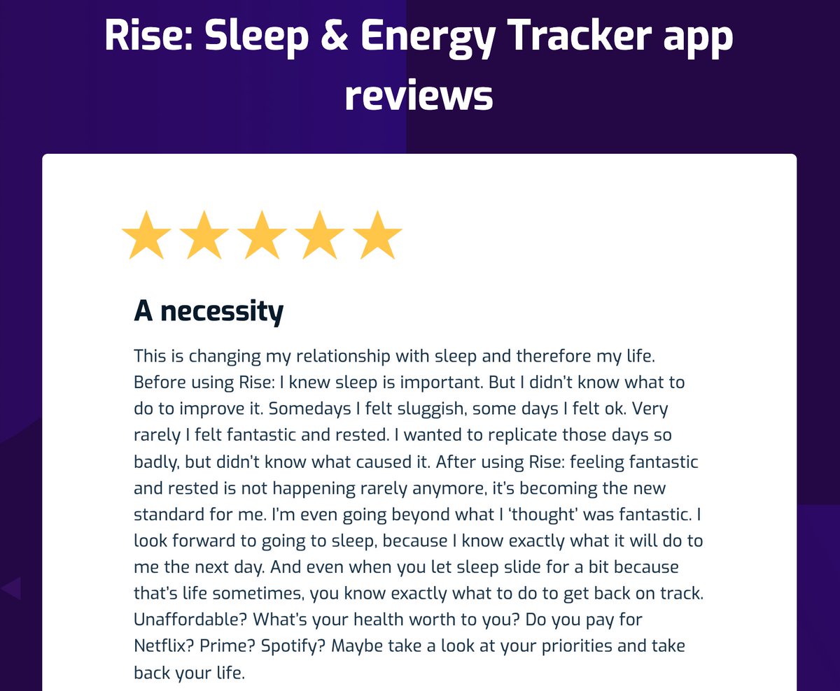 ★★★★★ A necessity 'This is changing my relationship with sleep and therefore my life.' @risescience