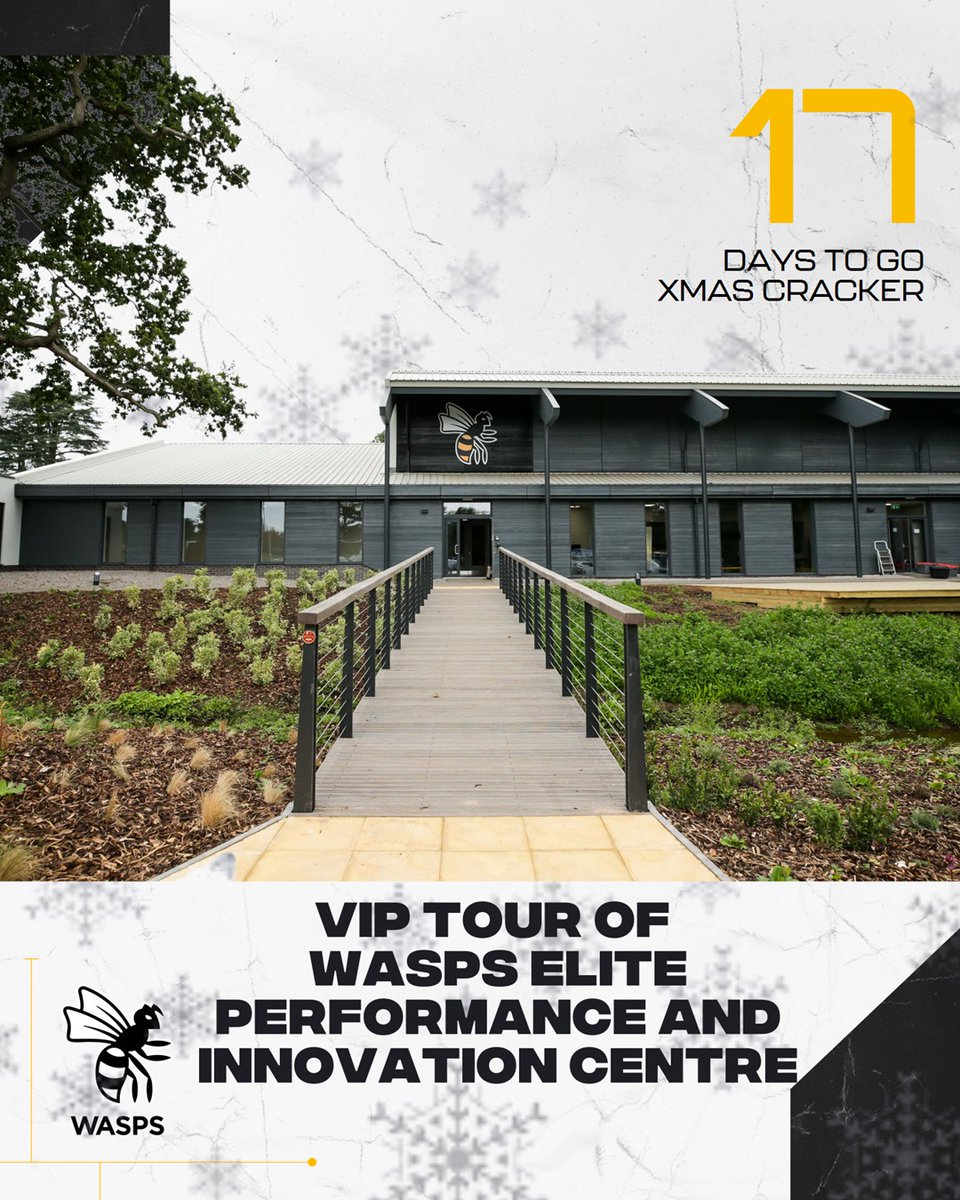 WaspsRugby's tweet photo. 1️⃣7️⃣ days to go until The Christmas Cracker 🎄

Follow + Retweet this post for a chance to WIN a VIP Tour of the Wasps Elite Performance and Innovation Centre

🎟| https://t.co/PqF5Z7Kllt
T&amp;Cs| https://t.co/QpgrMsnjFu https://t.co/xJDXHljGwt