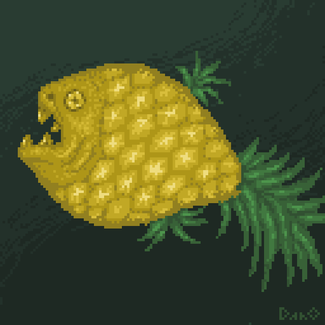 DanoLefourbe's tweet photo. Pinanhas #fish #pineapple  #chimera #pixelart https://t.co/1dSa6ODniU