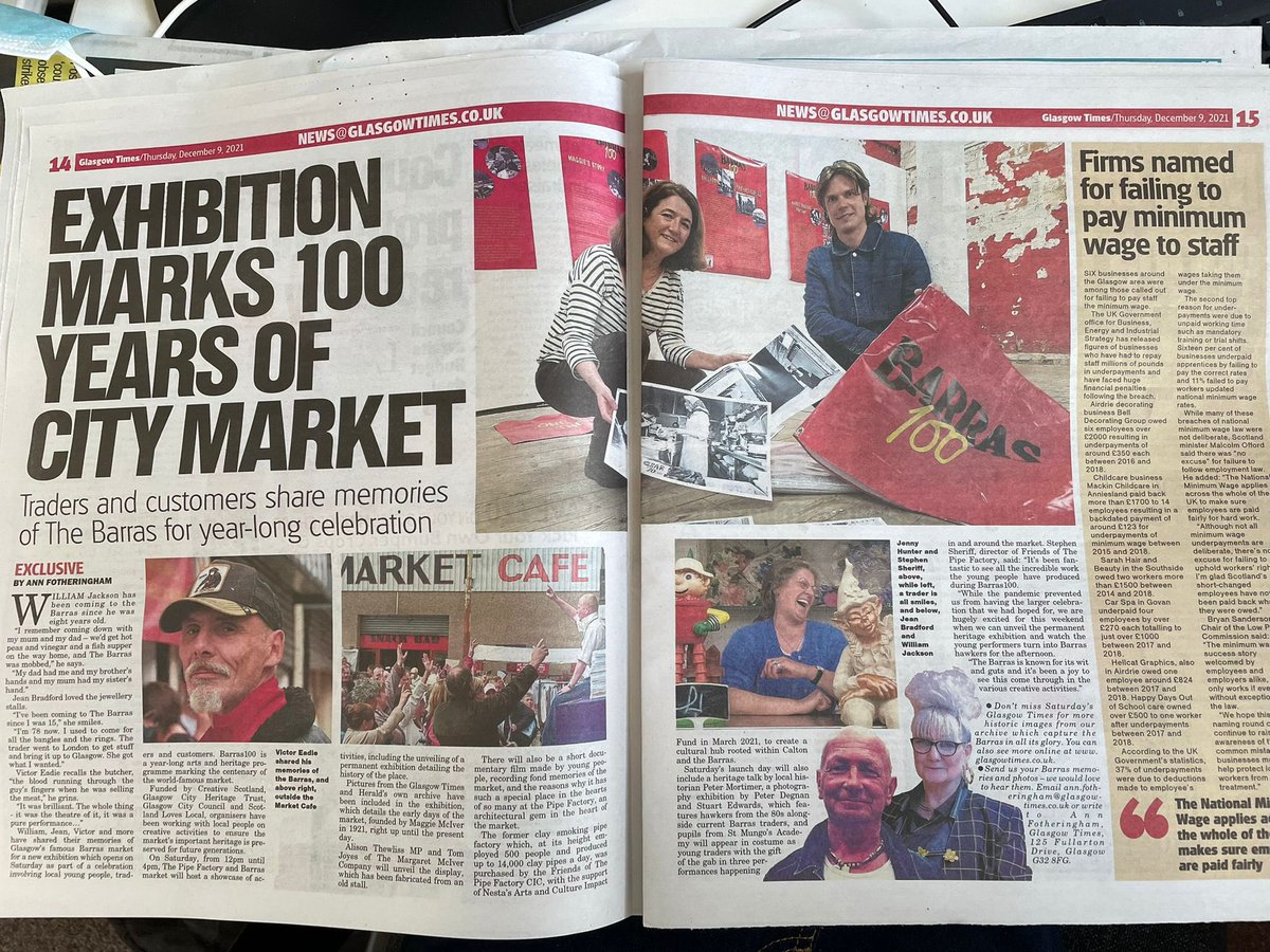 barras100fest's tweet photo. We are in today’s Glasgow Times! Come to our showcase on Saturday to find out more. @GlasgowHeritage @TrustCultural @CreativeScots https://t.co/9MMwtgKfJ0