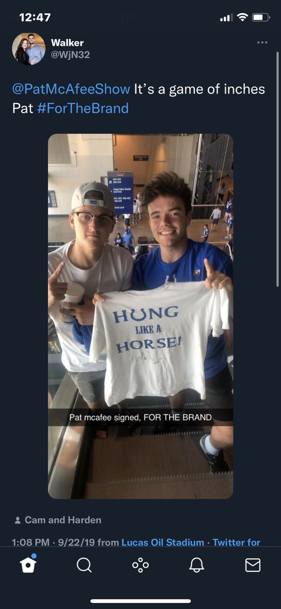 Been watching the show since you loved our shirt the first time you banged the anvil at Lucas Oil. <a href="/PatMcAfeeShow/">Pat McAfee</a> #PMSFANDUELFAMILY