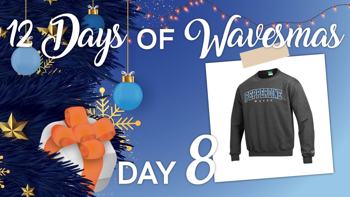 GraziadioSchool's tweet photo. On the eighth day of Wavesmas, Graziadio gave to me, eight Pepperdine stocking stuffers! Check out the Pepperdine Bookstore here: https://t.co/AFQuPxpfiX

For alumni interested in their discount, email alumni@pepperdine.edu.

#12DaysofWavesmas #eighthday #giving #stockingstuffers https://t.co/Rg5sZNRJaA