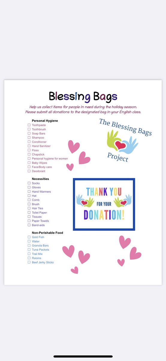 Attention Panthers! 📢 HOPE &amp; Panther Pals are partnering to collect essential items for homeless shelters in NJ and we need YOUR help! Beginning December 9th collection bins will be placed in English classes. Collect the most items by December 16th and win a prize! <a href="/pthsnation/">Pequannock Township High School</a>