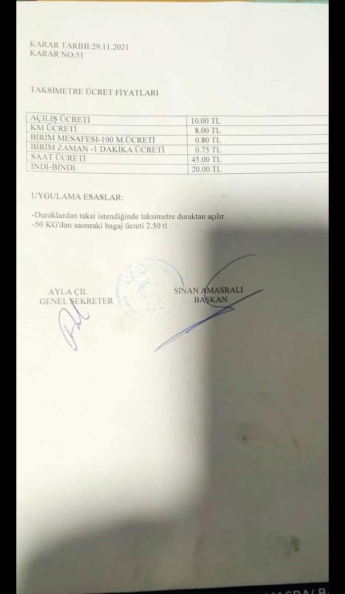 MEmirmirac's tweet photo. @RTErdogan @suleymansoylu @tevfikgoksu @IbbTuhim @IbbTuhim değerli yetkililer bu tarife Bartın'da onaylandı. Türkiyenin en pahalı şehri İstanbul ve en ucuz taksi tarifesi İstanbulda yüzde yüz zam gelse Bartının tarifesini yetişemiyor? İBB İstanbulda taksi esnafına haksızlık yapıyor. https://t.co/iwxKPUe0gS