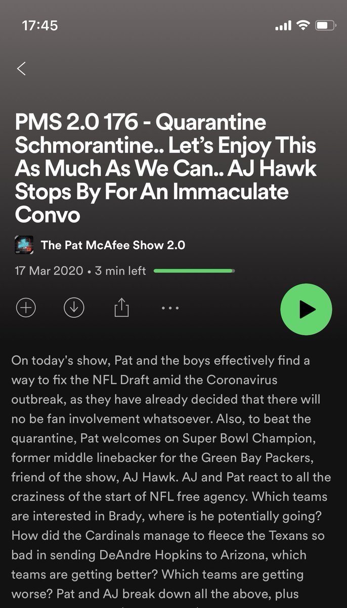BigBoardJG's tweet photo. Tuned in right when covid took over. Thanks for the ride since boys 🛫🛫 @PatMcAfeeShow #PMSFanDuelFamily https://t.co/O8wSHJZAJV